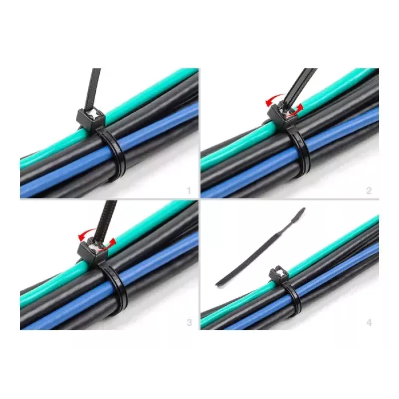 Parallel-Eingangskabelbinder DeLOCK 19470 Kunststoff Schwarz 370 mm 50 Stück