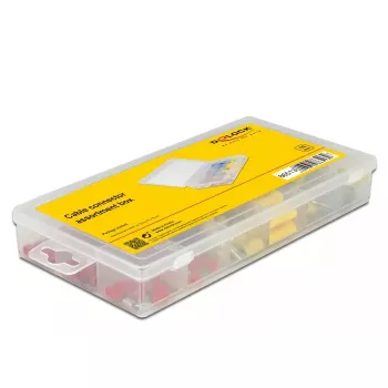 Drahtverbinder-Set DELOCK 86513 — isolierte elektrische Verbinder, 170 Stk., Blau/Rot/Gelb