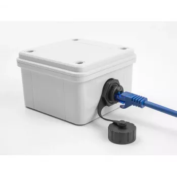 DeLOCK Kabeladapter RJ50-Buchse auf RJ50-Buchse IP68 wasserdicht schwarz