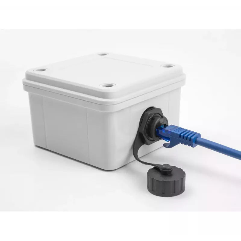 DeLOCK Kabeladapter RJ50-Buchse auf RJ50-Buchse IP68 wasserdicht schwarz