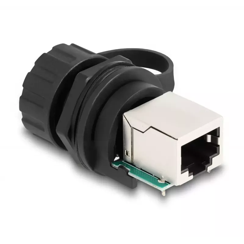 DeLOCK Kabeladapter RJ50-Buchse auf RJ50-Buchse IP68 wasserdicht schwarz