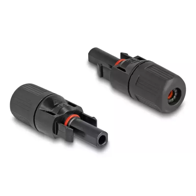 DeLOCK DL4 Solar-Steckverbinder zum Crimpen, männlich und weiblich, schwarz, 2 Stück