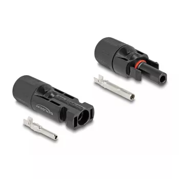 DeLOCK DL4 Solar-Steckverbinder zum Crimpen, männlich und weiblich, schwarz, 2 Stück