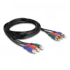 DeLOCK RCA RGB Verlängerungskabel 3 x Stecker auf 3 x Buchse 1 m