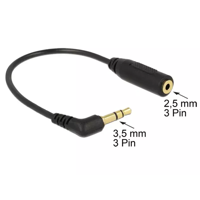 Audiokabel DeLOCK 0,17 m 2,5 mm/3,5 mm Schwarz
