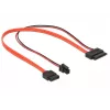 SATA-Kabel DeLOCK 0,3 m SATAIII 7p + 4p/schlank SATAIII 13p