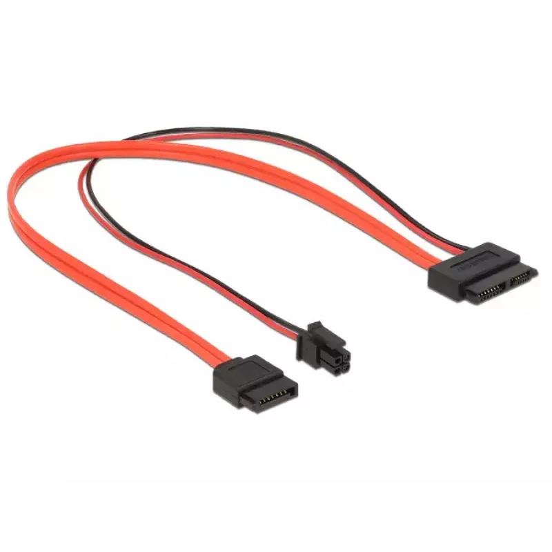 SATA-Kabel DeLOCK 0,3 m SATAIII 7p + 4p/schlank SATAIII 13p