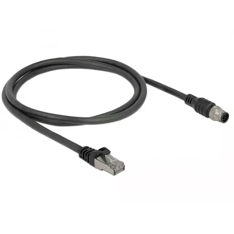 Netzwerkkabel DeLOCK 84922 RJ-45 M12 Cat5e 1 m Schwarz