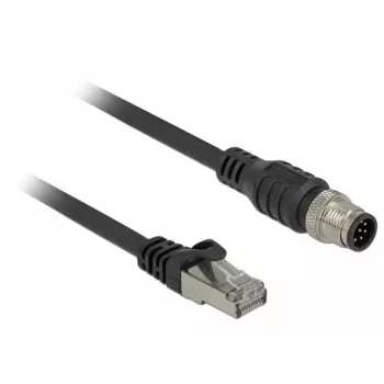 Netzwerkkabel DeLOCK 84922 RJ-45 M12 Cat5e 1 m Schwarz