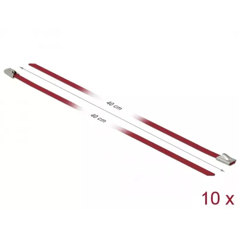 Kabelbinder DeLOCK 18779 Edelstahl Rot 400 mm 10 Stück