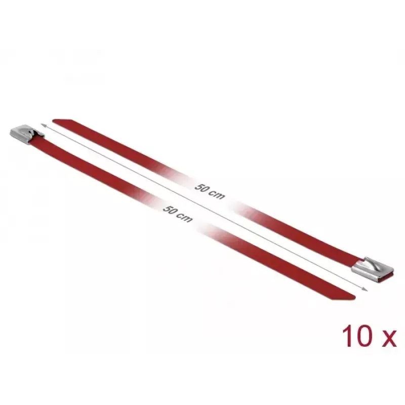 Kabelbinder DeLOCK 18784 Stahl Rot 500mm 10 Stück