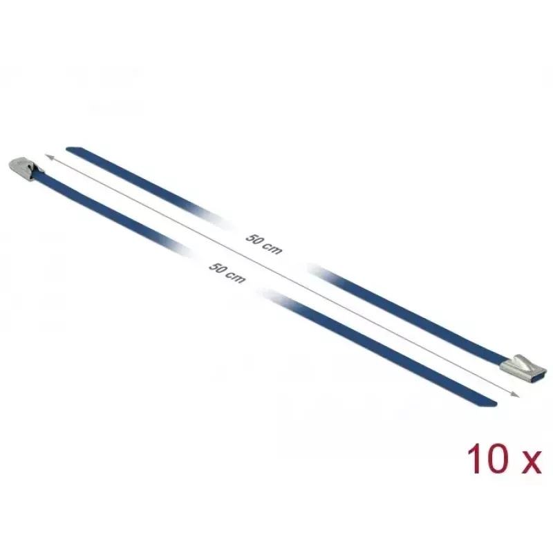 Kabelbinder DeLOCK 18796 Stahl Blau 500 mm 10 Stück