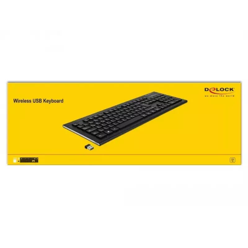 Tastatur DeLOCK 12671 Office RF Wireless QWERTZ German Schwarz