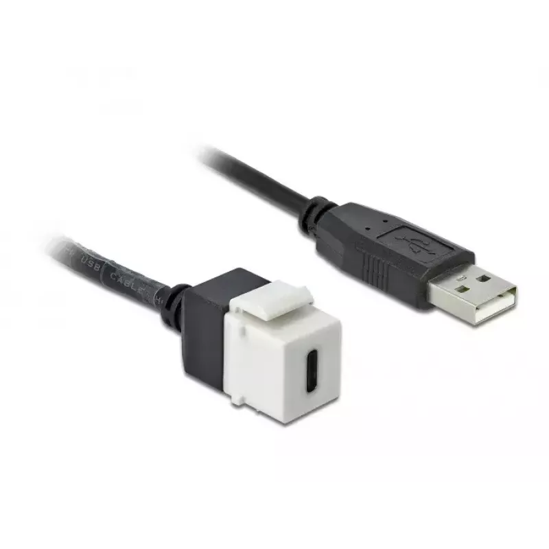 Keystone-Modul DeLOCK 86382 Flach Schwarz Weiß USB C