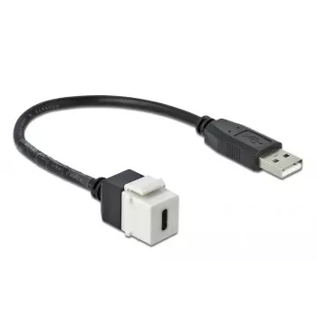 Keystone-Modul DeLOCK 86382 Flach Schwarz Weiß USB C