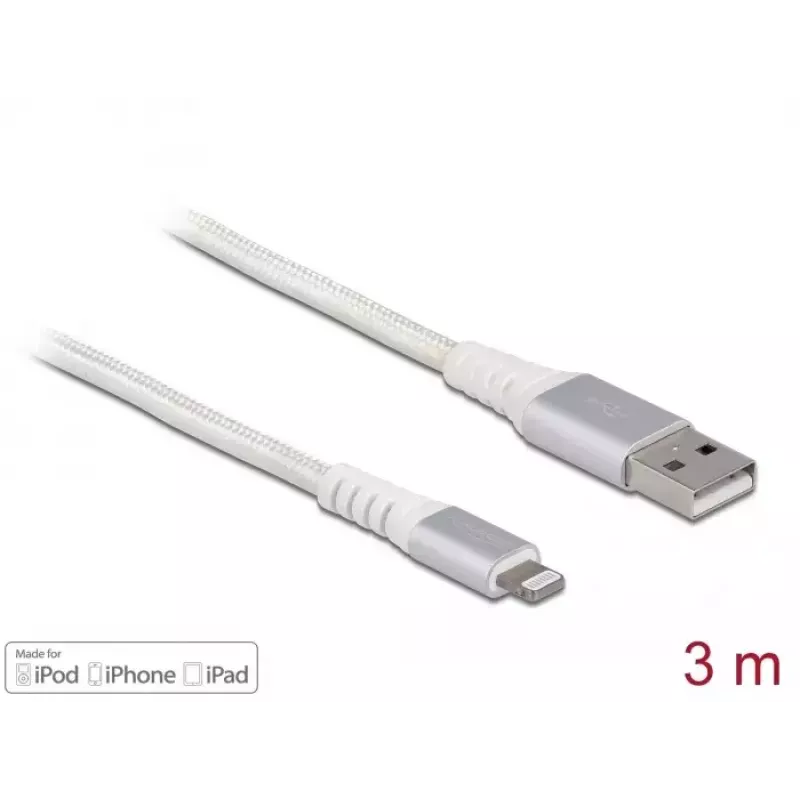 DeLOCK USB-Daten- und Ladekabel für iPhone iPad iPod 3 m Lightning