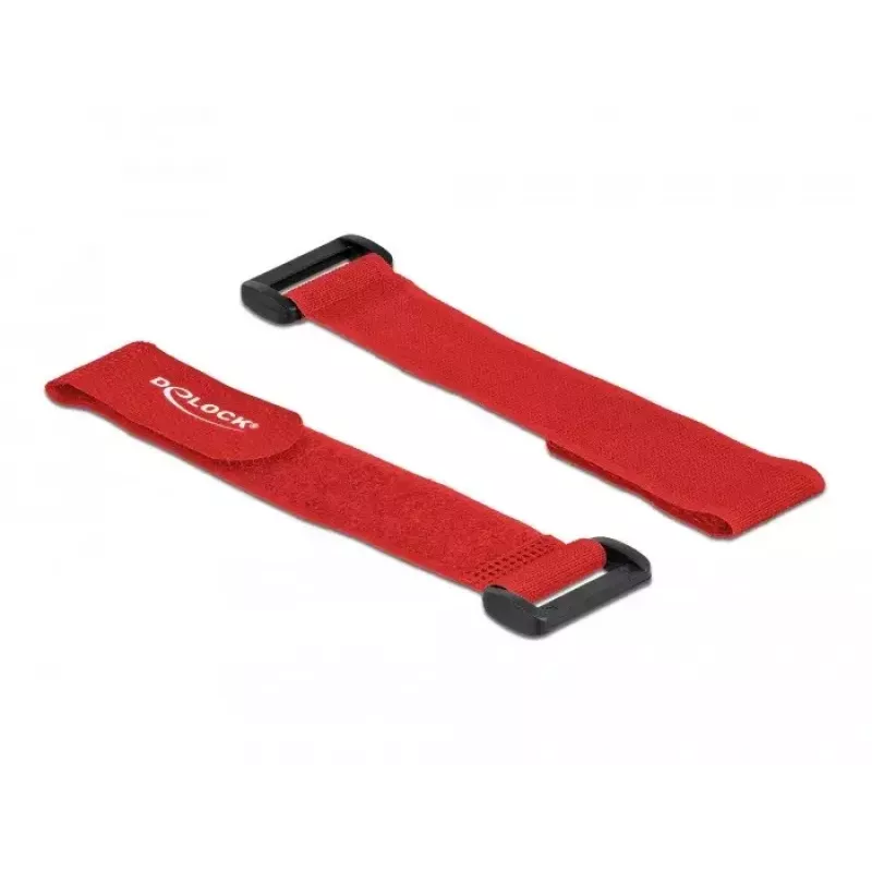 Klett-Kabelbinder DeLOCK 19532 Rot 5 Stk.