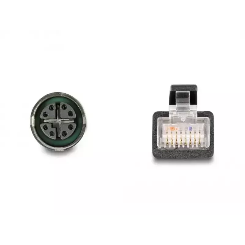 DeLOCK M12 Adapterkabel X-kodiert, 8-polig, Buchse auf RJ45, Stecker, 50 cm
