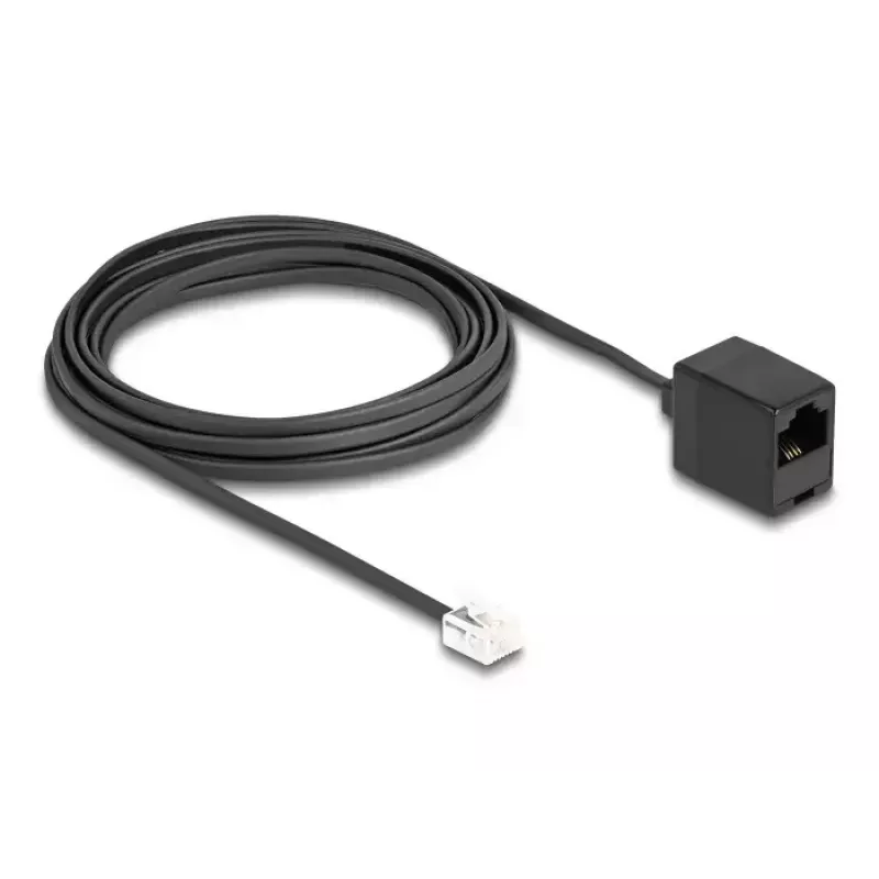 DeLOCK Telefonkabel RJ11-Stecker auf RJ45-Buchse schwarz 5 m