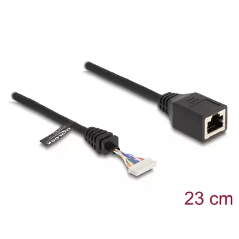 Netzwerkkabel DeLOCK 88006 RJ45-Buchse auf Stiftleiste Buchse Cat5e 0,23m Schwarz