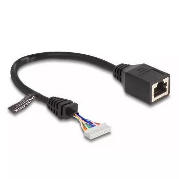 Netzwerkkabel DeLOCK 88006 RJ45-Buchse auf Stiftleiste Buchse Cat5e 0,23m Schwarz