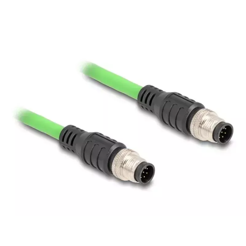 Netzwerkkabel DeLOCK M12 Kabel A-codiert 8-polig Stecker auf Stecker PUR (TPU) 2 m