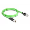 Netzwerkkabel DeLOCK M12 Kabel X-kodiert 8-polig Stecker auf RJ45 Stecker PUR TPU 2m