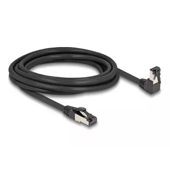 Netzwerkkabel DeLOCK RJ45 Cat.8.1 90° abgewinkelt / gerade 3 m schwarz
