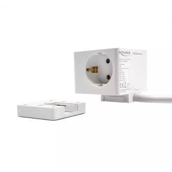 DeLOCK 11502 Stromverlängerung 1,5 m 3 AC-Steckdosen Innenbereich Weiß