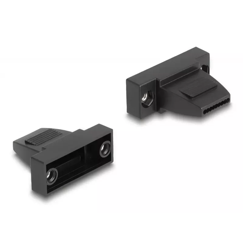 Kabeltülle DELOCK D-Sub-Gehäuse 9-polig für Flachkabel, Kunststoff, schwarz, 25×32×14 mm