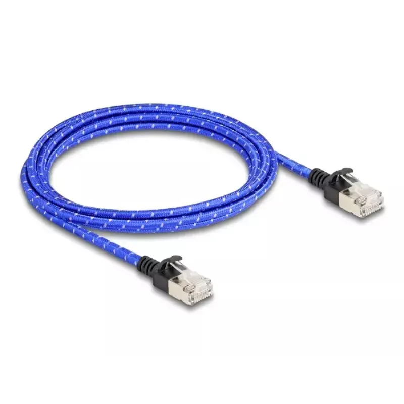 Netzwerkkabel DeLOCK RJ45 2m Cat6A U/FTP Blau