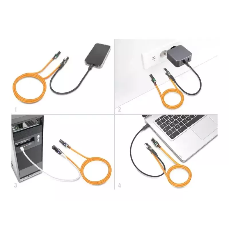 Netzwerkkabel DeLOCK RJ45 Self Tracing Cat.6A 10m Orange