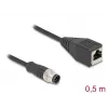 Netzwerkkabel DeLOCK M12-Kabel A-codiert 8-polig Stecker auf RJ45-Buchse Cat5e 0,5 m Schwarz