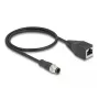 Netzwerkkabel DeLOCK M12-Kabel A-codiert 8-polig Stecker auf RJ45-Buchse Cat5e 0,5 m Schwarz