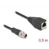 DeLOCK M12 Kabel X-codiert 8 Pin Stecker auf RJ45 Buchse Cat5e 0,5 m Schwarz