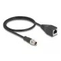 DeLOCK M12 Kabel X-codiert 8 Pin Stecker auf RJ45 Buchse Cat5e 0,5 m Schwarz