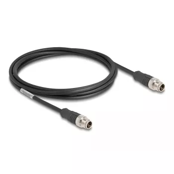 Netzwerkkabel DeLOCK M12 Kabel X-kodiert 8-polig Stecker auf Stecker Cat5e 2 m Schwarz