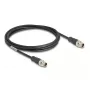 Netzwerkkabel DeLOCK M12 Kabel X-kodiert 8-polig Stecker auf Stecker Cat5e 2 m Schwarz