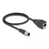 Industrielles Ethernet-Kabel DeLOCK M12 Kabel D-kodiert 4-polig Stecker auf RJ45 Buchse Cat5e 0,5m Schwarz
