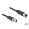Netzwerkkabel DeLOCK M12 Kabel X-codiert 8-polig Stecker auf Buchse Cat5e 2 m Schwarz