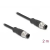 Netzwerkkabel DeLOCK M12 Kabel D-kodiert 4-polig Stecker auf Stecker Cat5e 2 m Schwarz