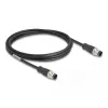 Netzwerkkabel DeLOCK M12 Kabel D-kodiert 4-polig Stecker auf Stecker Cat5e 2 m Schwarz