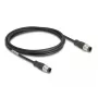 Netzwerkkabel DeLOCK M12 Kabel D-kodiert 4-polig Stecker auf Stecker Cat5e 2 m Schwarz