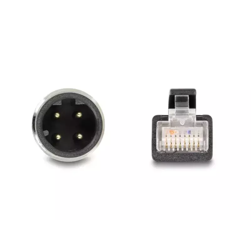 Netzwerkkabel DeLOCK M12 Kabel D-kodiert 4-polig Stecker auf RJ45 Stecker Cat5e 5 m Schwarz