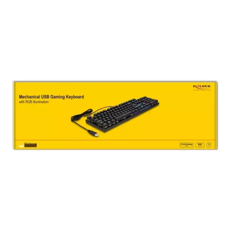 DeLOCK 12115 Gaming-Tastatur USB QWERTZ Deutsch Schwarz Mechanisch RGB