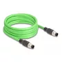 Netzwerkkabel DeLOCK M12 Kabel A-codiert 8-polig Stecker auf Stecker PUR (TPU) 5 m