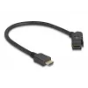 DeLOCK HDMI Panel Mount Buchse 45° abgewinkelt auf HDMI Stecker 30 cm Kabel 8K 60 Hz schwarz