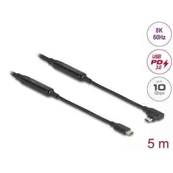 USB-Kabel DeLOCK 81196 5m USB-C Schwarz 10 Gbit/s