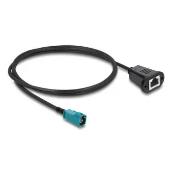 Koaxialkabel DELOCK 90699 mit HSD-Z- auf RJ-45-Steckverbinder, 1 m, schwarz/blau