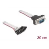 Flachband-RS-232-Kabel DELOCK 9-poliger Buchsenstecker auf D-Sub 9-polig Stecker mit Muttern, 30 cm, schwarz/grau